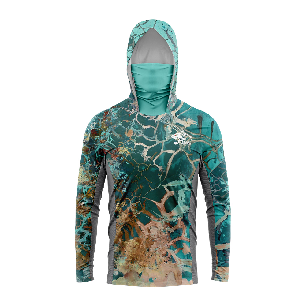UPF50+ Hooded Fishing Shirt Bu - Fishing Shirt Uv Protection review and price