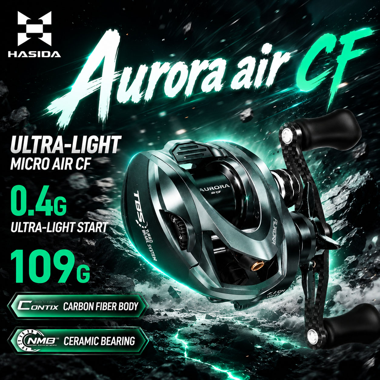 HASIDA Aurora AirCF Carbon BFS - Daiwa Reel Bg review and price