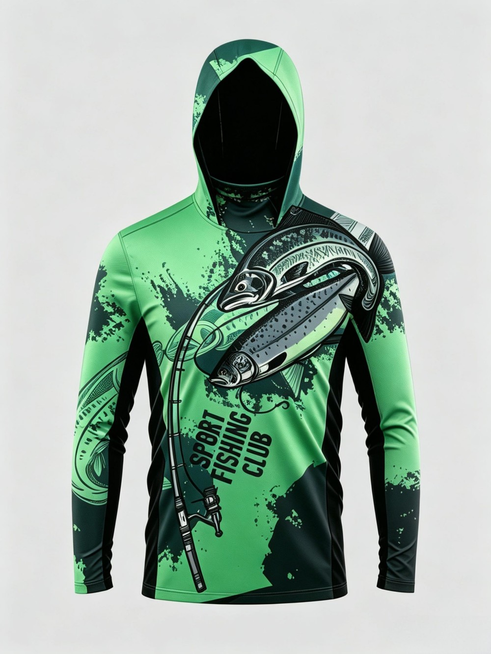 UPF50+ Camo Men Long Sleeve Fi - Fishing Mask Sun Protection review and price