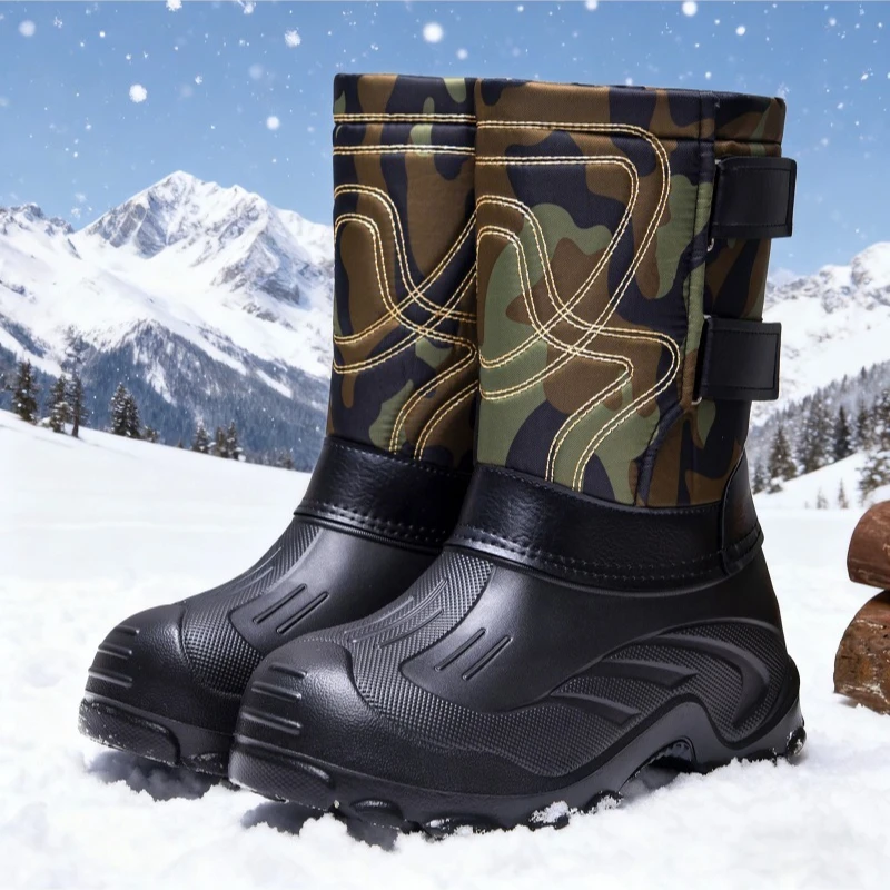 Men Camo High‑Top Winter Snow  - Fishing Boots review and price